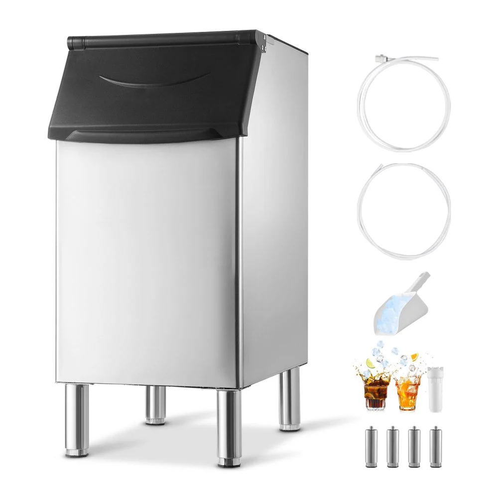 Summer Sale
VEVOR Commercial Ice Maker Storage Bin, 300 LBS Capacity Ice-Bin, Stainless Steel Commercial Ice Storage Bin with Adjustable Anti-slip Rubber Feet, Suitable for Restaurant Hotel and Beverage Shops
