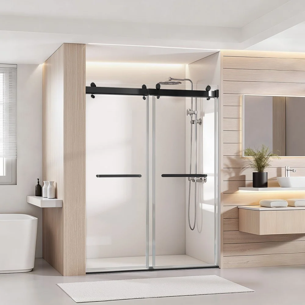 Summer Sale
VEVOR Frameless Shower Door, 48" W x 76" H, Shower Sliding Glass Door with 3/8" (10 mm) Thick Clear Tempered Glass, Noiseless Shatterproof Nano Coating, with Rail, Seal Strip and Hardware Kit