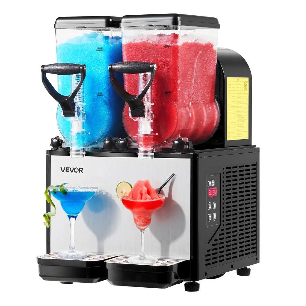 Summer Sale
VEVOR Slushie Machine, 6L/1.6Gal x 2 Tank Commercial Slushy Maker, Frozen Drink Maker with Self-Cleaning, Margarita Machine for Restaurants Bars Party for Slushie, Margaritas, Milkshake & More