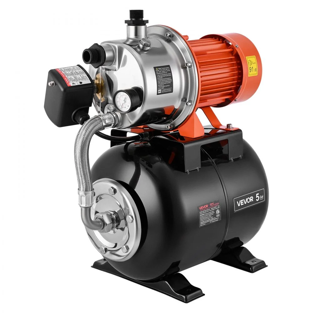 Summer Sale
VEVOR 1.6 HP Shallow Well Pump with Pressure Tank, 120V 1320 GPH, Stainless Steel Irrigation Jet Pump with 5-Gal Pressure Tank, Automatic Water Booster System, for Home Garden Lawn, Potable Water