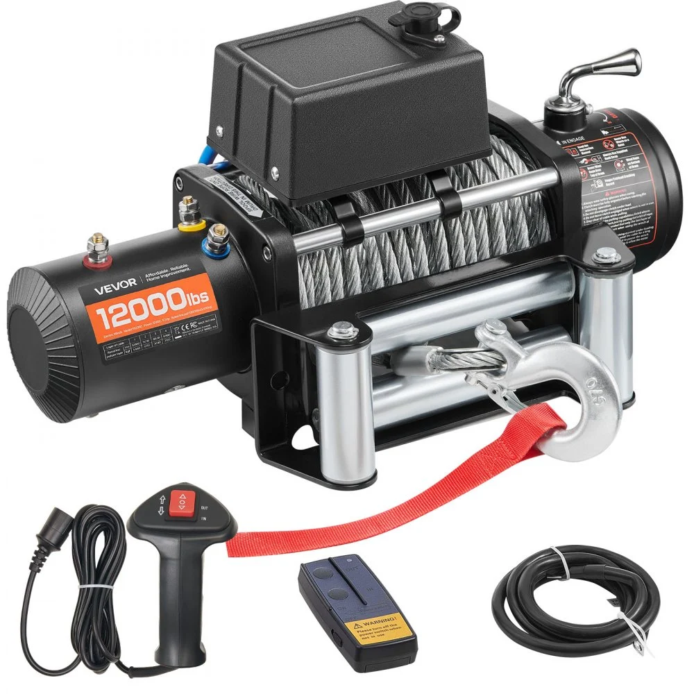 Summer Sale
VEVOR Electric Winch, 12000 lbs Load Capacity, 12V DC Truck Winch with Φ7/20 in x 85 ft Steel Rope, Wireless & Wired Remote Control, Suitable for Towing SUV Jeep Trailer Boat Off-Road Vehicle