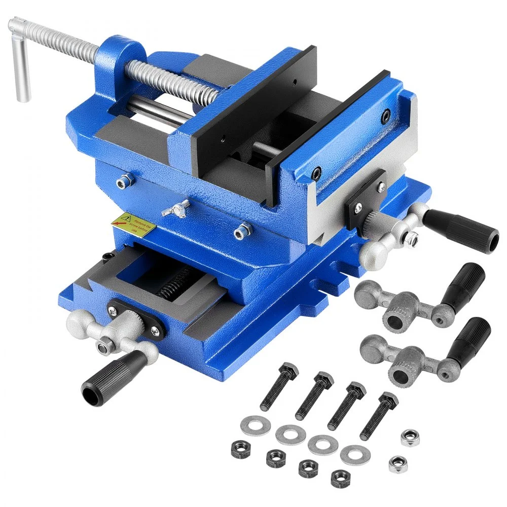 VEVOR Cross Slide Drill Press Vise, 6 Inch Jaw Width, 2 Way X-Y Axis Bench Vise, 5.7 Inch Max Jaw Opening, Heavy Duty Cast Iron, Workbench Vice Clamp, for Woodworking Drilling CNC Milling Machine