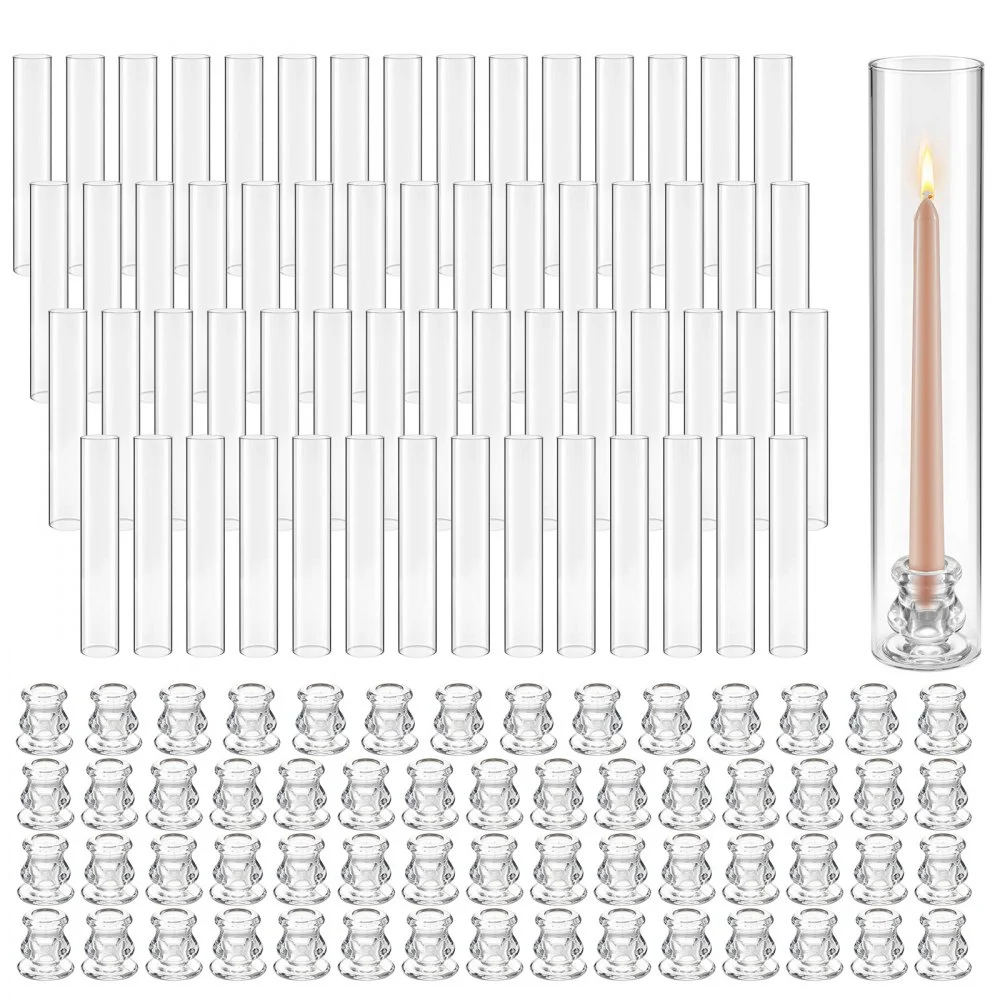 Summer Sale
VEVOR Hurricane Candle Holders Set of 60, Φ2.56 x 13.78 in Tall Clear Glass Cylinder Candleholder Sleeve, High Borosilicate Glass, Wind Protection for Wedding, Table Centerpiece, Party, Home Decor