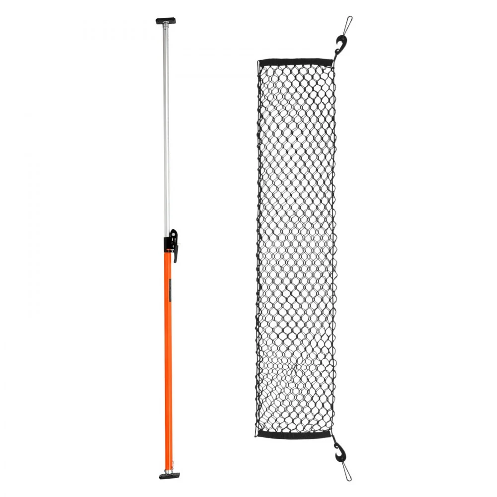 VEVOR Cargo Bar, Cargo Bar Adjustable from 40" to 73", Heavy-duty Steel Cargos Stabilizer with Storage Net & Non-Slip Foot Pads, Telescoping Load Lock Bars Stop Sliding for SUVs, Sedans
