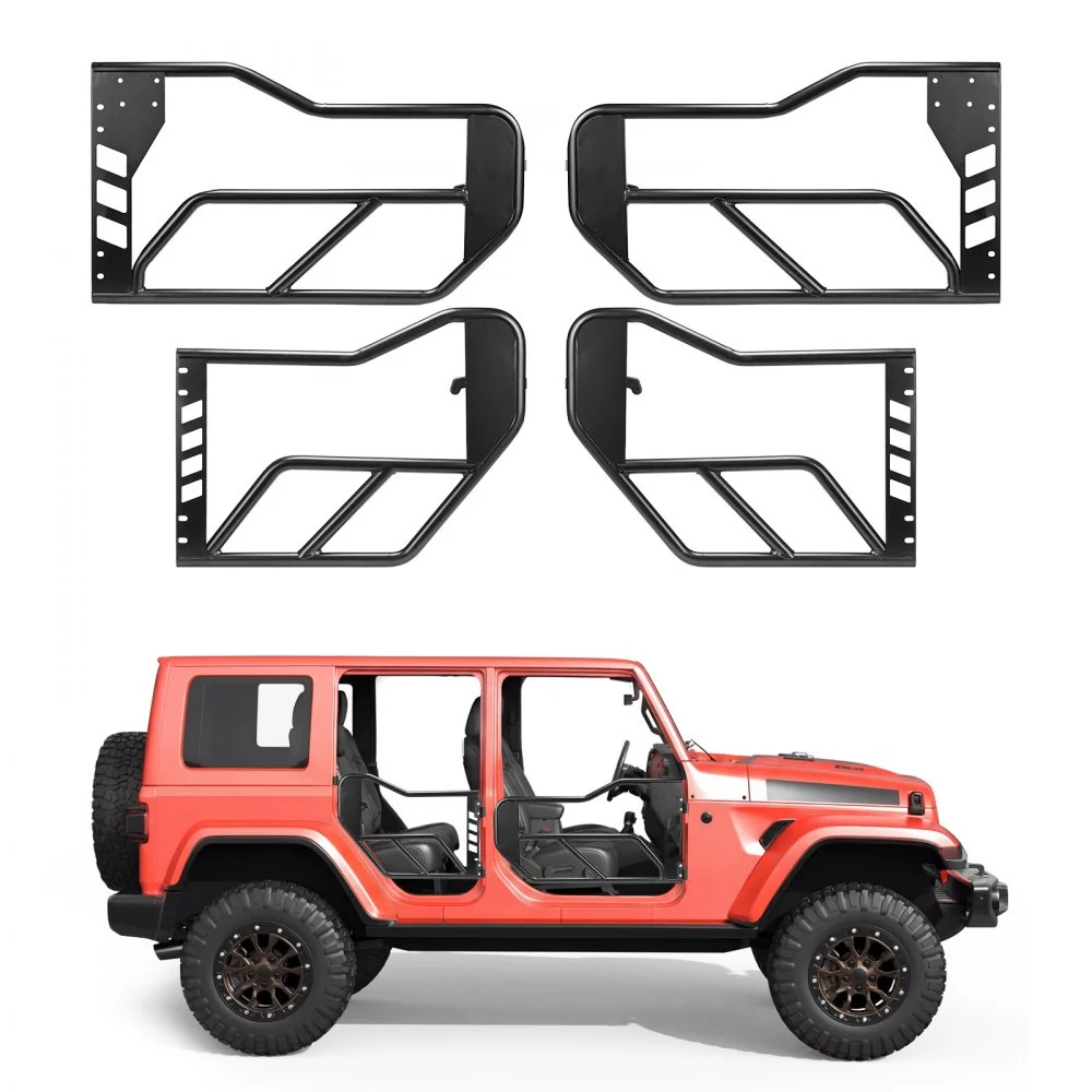 VEVOR Jeep Tube Doors, 4-Door, Compatible with 2018-2026 Jeep Wrangler JL Unlimited & 2020-2026 Gladiator JT, Alloy Steel Off Road Front & Rear Tubular Half Doors with Storage Bag and Rubber Pads