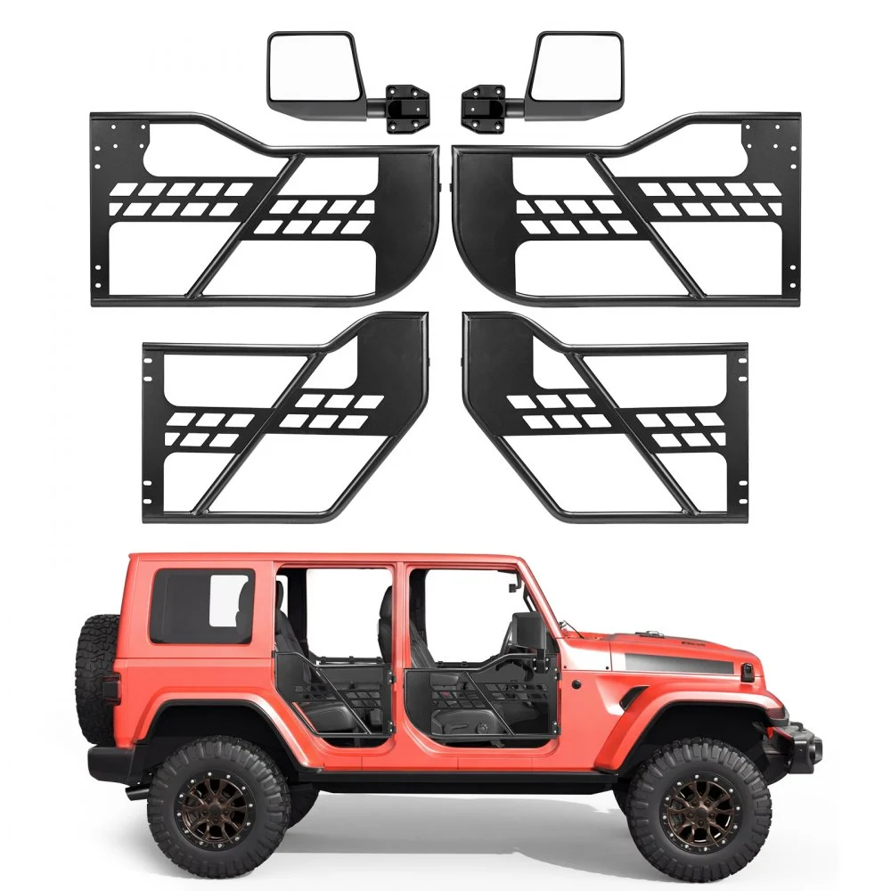 Summer Sale
VEVOR Jeep Tube Doors, 4-Door, Compatible with 2007-2018 Jeep Wrangler JK JKU Unlimited, Steel Off Road Front & Rear Tubular Half Doors with DOT Certified Side View Mirrors, Storage Bag & Rubber Pads