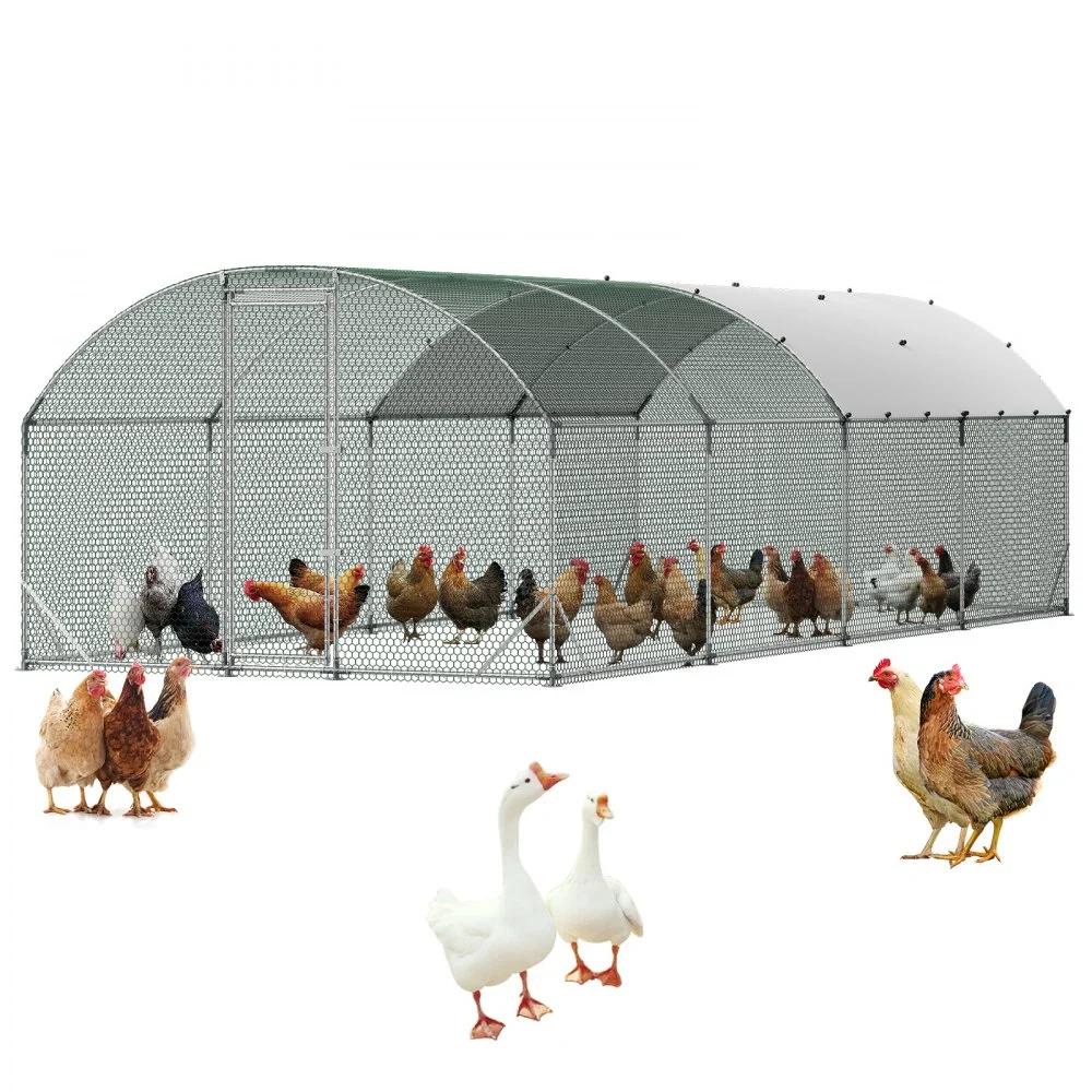 Summer Sale
VEVOR Large Metal Chicken Coop, 9 x 25 x 6.6 ft, Walk-in Chicken Run House with Waterproof Cover & Sturdy Frame, Dome Roof Poultry Cage Duck Pen for Rabbit Hen Goose Duck Outdoor Backyard Farm Use