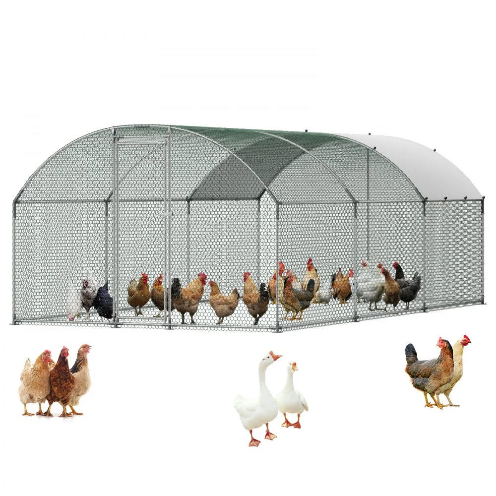 Summer Sale
VEVOR Large Metal Chicken Coop, 9.8 x 19.7 x 6.6 ft, Walk-in Chicken Runs with Waterproof Cover, Dome Roof Hen House Enclosure with Lock, Outdoor Duck Rabbit Cage Poultry Pen for Backyard, Farm, Yard