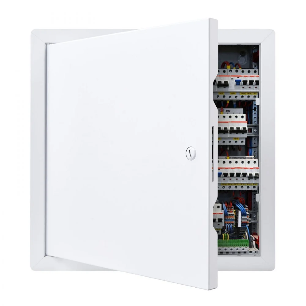 VEVOR Access Panel for Drywall, 13.3 x 13.3 in Galvanized Steel Access Door, Easy Install Hinged Service Panel with Screwdriver Latch, for Ceiling Plumbing Electrical, 12.4 x 12.4 in Cutout Size White