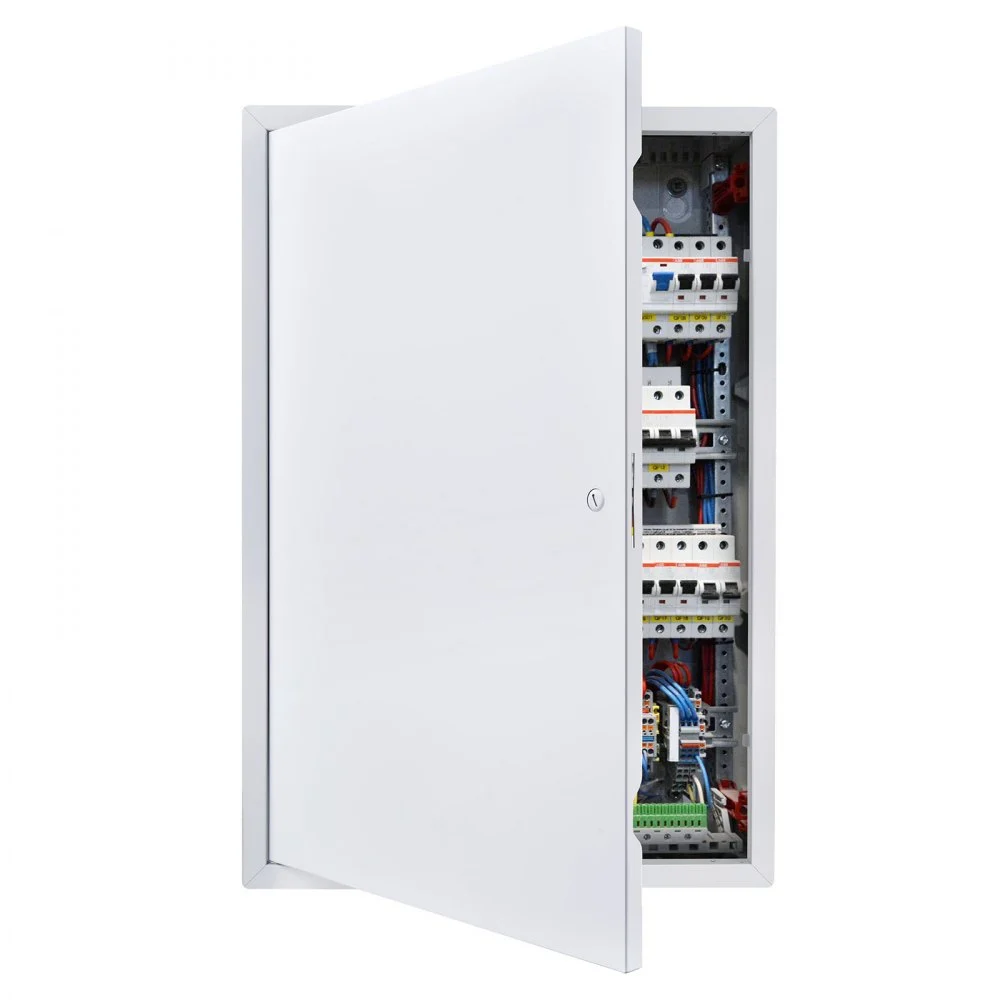 VEVOR Access Panel for Drywall, 25.3 x 17.2 in Galvanized Steel Access Door, Easy Install Hinged Service Panel with Screwdriver Latch, for Ceiling Plumbing Electrical, 16.4 x 24.4 in Cutout Size White