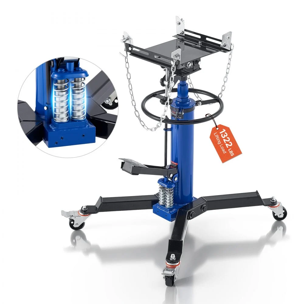 Summer Sale
VEVOR Hydraulic Transmission Jack, 1322 lbs / 0.6 Ton Lifting Capacity Telescoping Transmission Jack with Foot Pedal, Dual Telescopic Trans, 34.6-69.3 in High Lifting Height, Garage/Shop Lift Hoist
