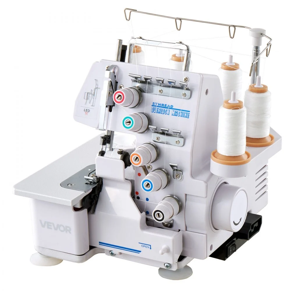 Summer Sale
VEVOR Serger Overlock Sewing Machine, 1250 Stitches Per Minute, 2-3-5 Thread Capability, with LED Light and Strong Suction Feet, Heavy-Duty Metal Frame Sewing Machine for Various Fabrics, White