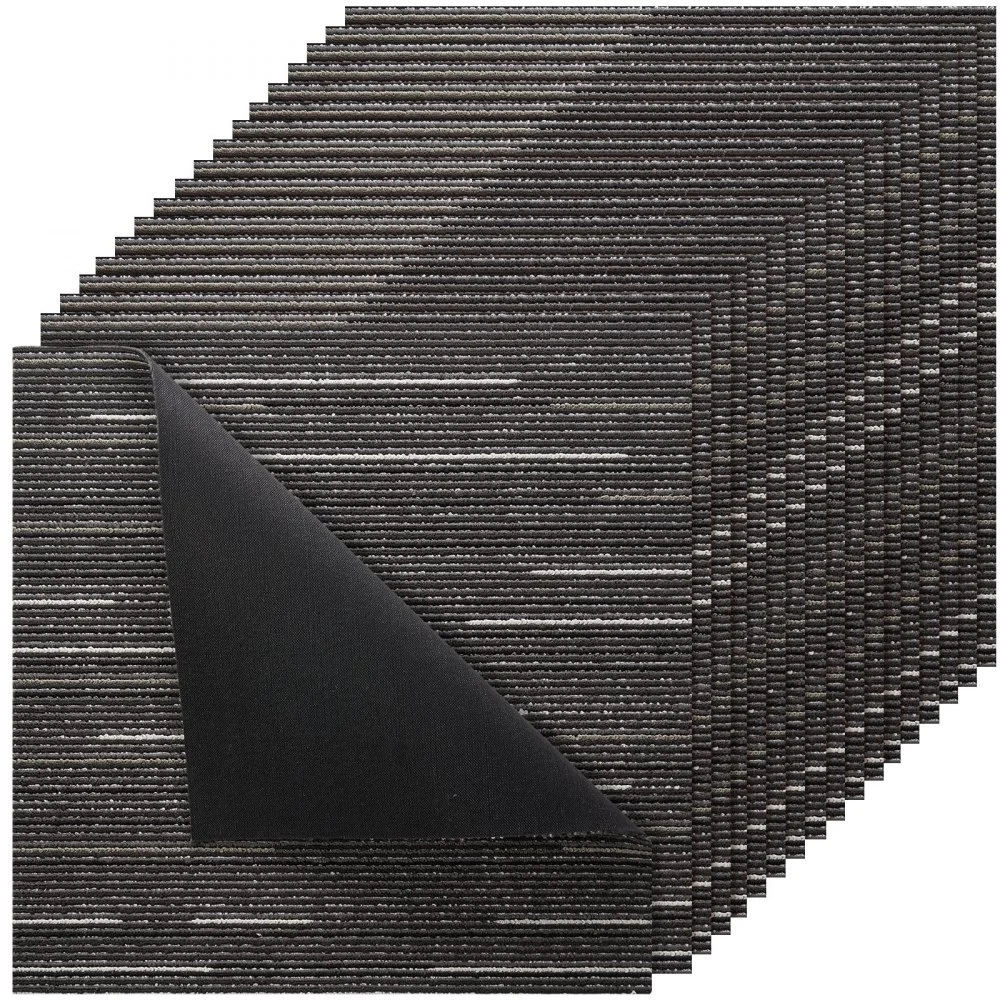 VEVOR Carpet Tiles Reusable 24x24 inch, 24 PCS Modular Carpet Square Rug, Commercial Floor Soft Padded for Seamless Cover 96sq.ft, Easy DIY Replacement for Living Room Bedroom Office Indoor,Gray