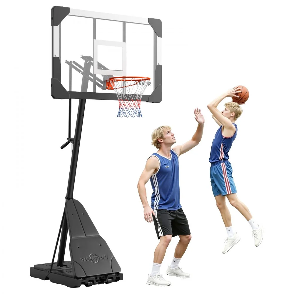 Summer Sale
VEVOR Portable Basketball Stand, 8.04 to 10 ft Height Adjustment Basketball Hoop & Goal, Basketballs Hoop Outdoor with 44 inch PC Backboard for Kids, Adults in Schools, Parks, Indoor & Outdoor Use