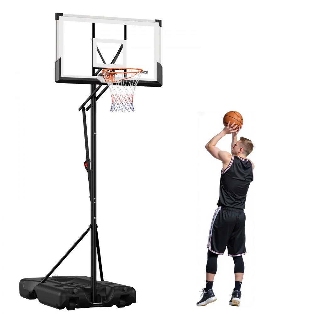 Summer Sale
VEVOR Portable Basketball Stand, 10 ft Height Adjustment Basketball Hoop & Goal, Portable Basketballs Hoop with 54 inch PC Backboard & Wheels for Kids, Teens, Adults in Driveways, Pools, Schools