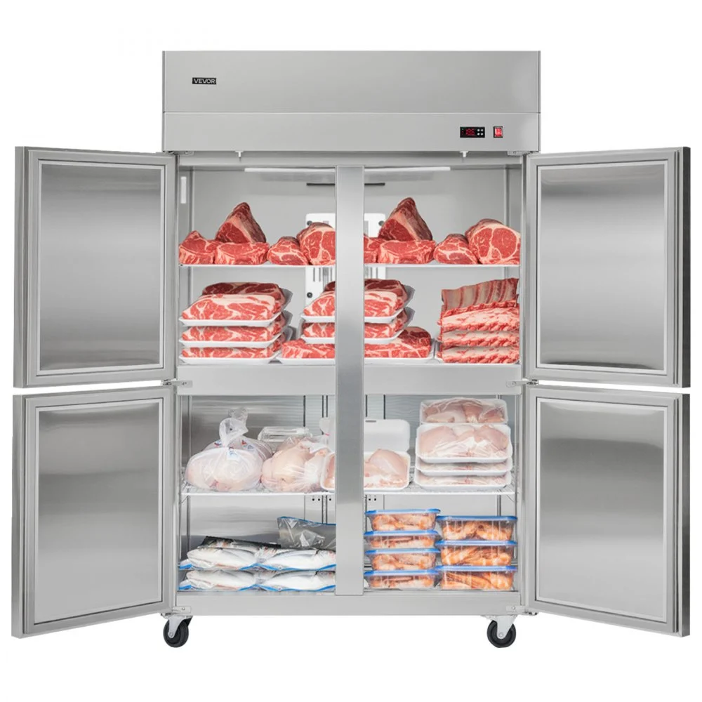 Summer Sale
VEVOR Commercial Freezer, 31.89 in Width Reach In Upright-Freezer Four Door, 31.4 Cu.ft Auto-Defrost Stainless Steel Freezer with 6 Adjustable Shelves, -11 to 14℉ Temp Control, LED Light, 4 Wheels