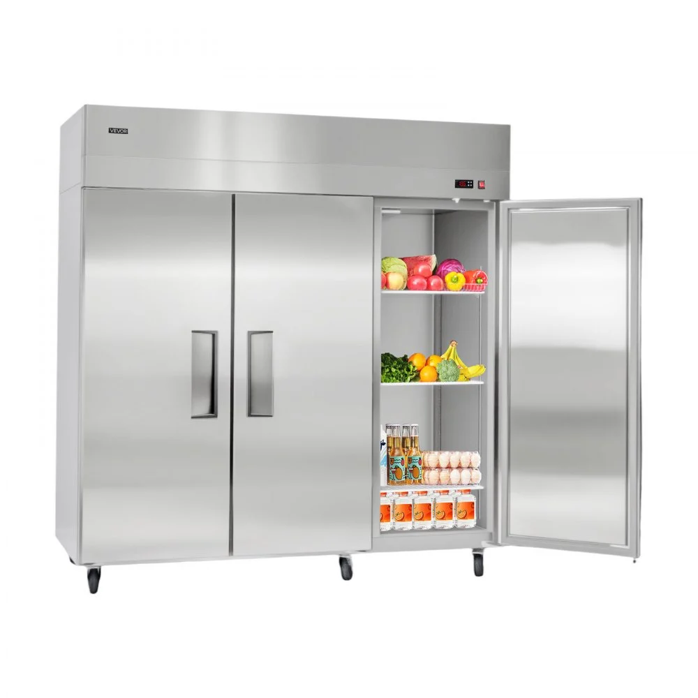 Summer Sale
VEVOR Commercial Reach-In Refrigerator 72" W, 52 Cu.Ft Stainless Steel Upright Refrigerator with Three Doors, Auto-Defrost, 9 Adjustable Shelves, 32 to 50℉ Temp Control, UL Certified