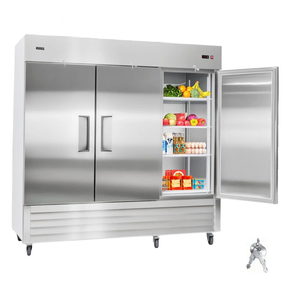 Summer Sale
VEVOR Commercial Reach-In Refrigerator 85" W, 69 Cu.Ft Stainless Steel Upright Refrigerator with Three Doors, Auto-Defrost, 12 Adjustable Shelves, 32 to 50℉ Temp Control, ETL Certified