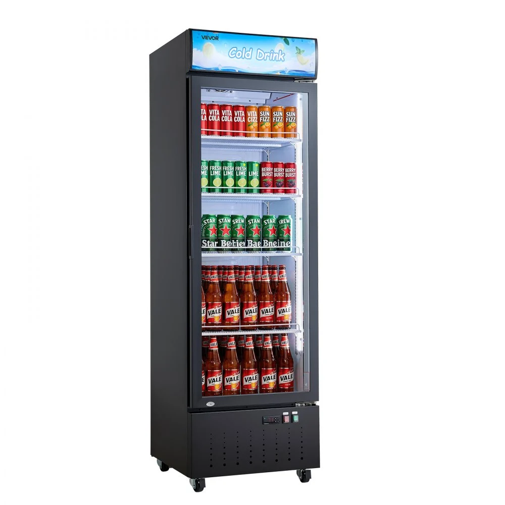 Summer Sale
VEVOR Commercial Merchandiser Refrigerator, 12.7 Cu.Ft / 360 L Glass Door Display Refrigerator, Upright Beverage Cooler with Customizable Lightbox, 4 Adjustable Shelves & Soft LED Light for Home Shops