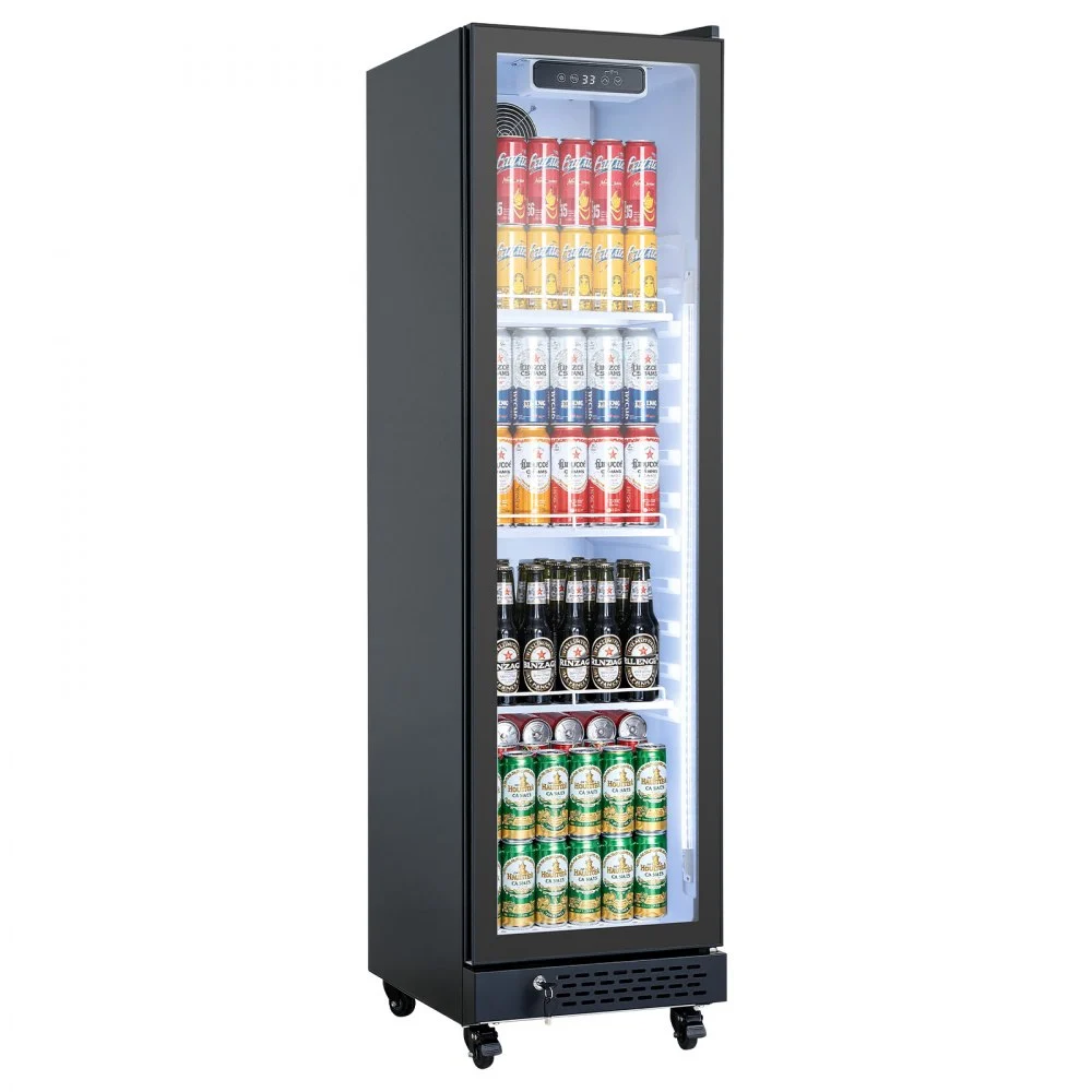 Summer Sale
VEVOR Commercial Merchandiser Refrigerator, 6.9 Cu.Ft / 195L Glass Door Display Refrigerator, Upright Beverage Cooler Fridge with 4 Adjustable Shelves, Soft LED Light & Casters for Homes Shops Bars