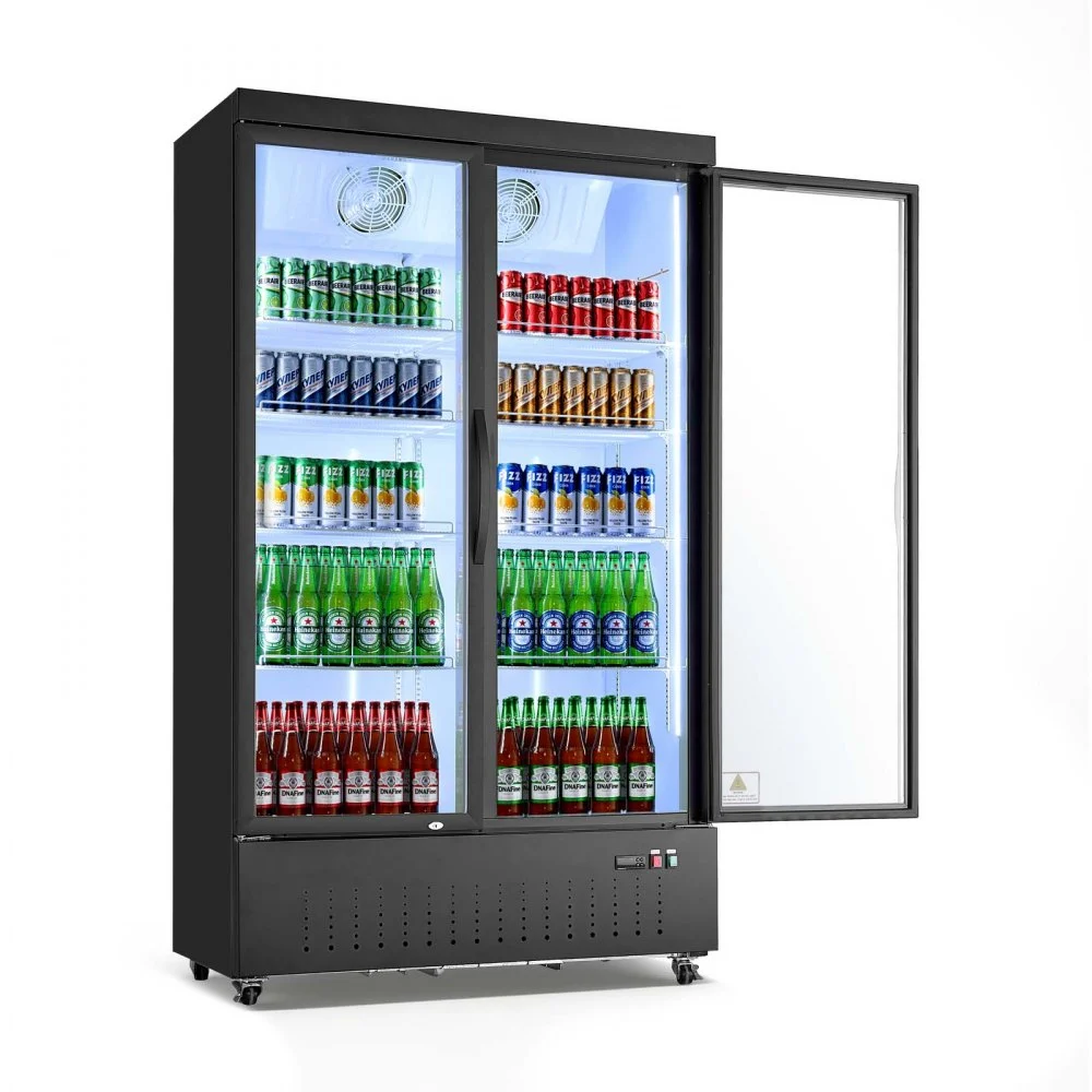 Summer Sale
VEVOR Commercial Merchandiser Refrigerator, 29.3 Cu.Ft / 830L Upright Beverage Cooler, 2 Glass Door Display Refrigerator with 8 Adjustable Shelves, Soft LED Light & Casters for Bars Shops Supermarkets