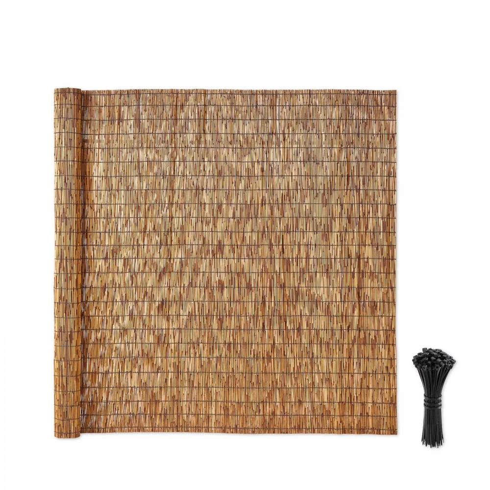VEVOR Natural Reed Fencing, 6 ft x 16.4 ft, Decorative Natural Reed Fencing Roll, Decorative Fence for Backyard Garden Divider, Privacy Screen Panel Curtain for Balcony Patio Garden Backyard Outdoor