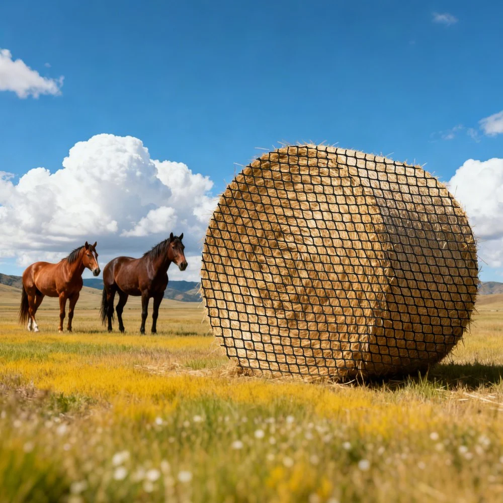 Summer Sale
VEVOR Round Bale Hay Net, 4.92 x 4.92 x 4.92 ft, 1.5 inch Holes, PE Material, Knotless Design, with Zip Ties, Needle Shuttle, Repair Twine and Storage Bag, Slow Feeder Round Bale Net for Horses