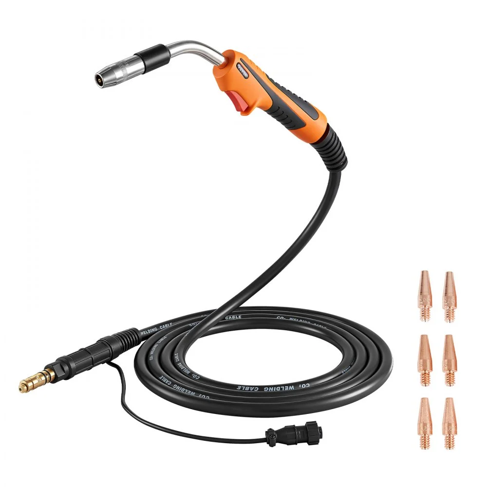VEVOR 250A MIG Welding Gun with 15FT Cable, Replacement for Lincoln Magnum Pro 250L - with 7PCS Mig Welding Contact Tips