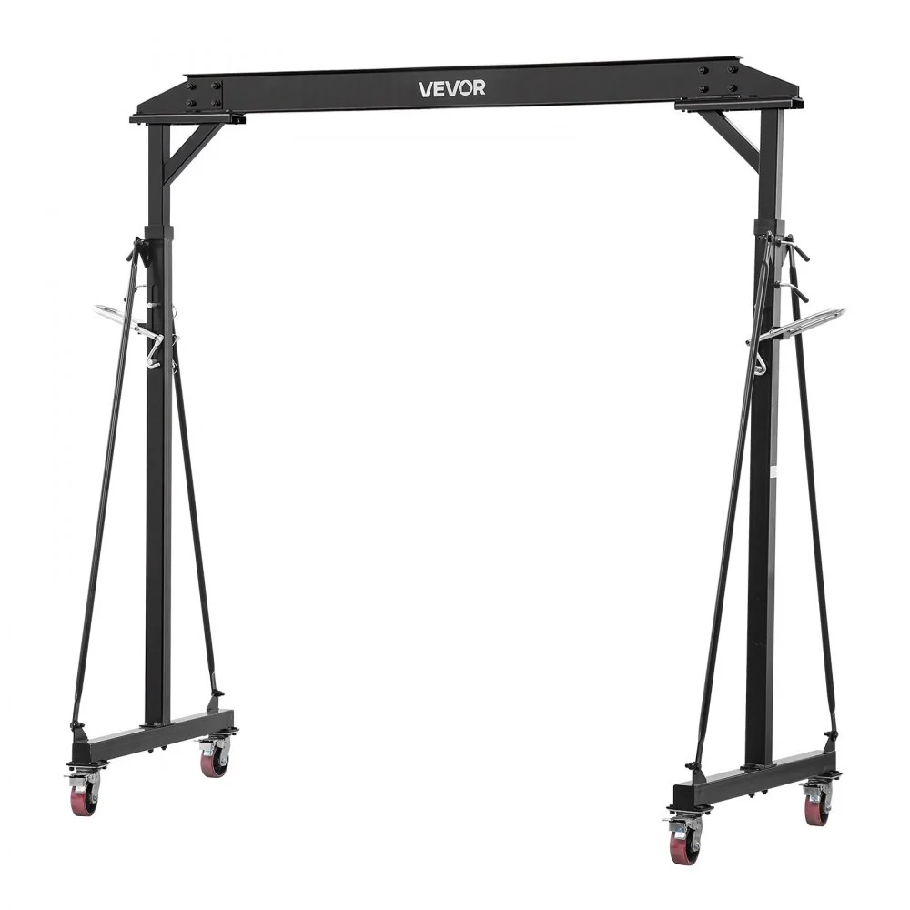 VEVOR Adjustable Gantry Crane, 2200 lbs Capacity, Portable Shop Lift Hoist with 95.7" to 142.9" Height Adjustable, Locking Wheels, Steel Construction, for Factory, Warehouse, Auto Repair, Frame Only