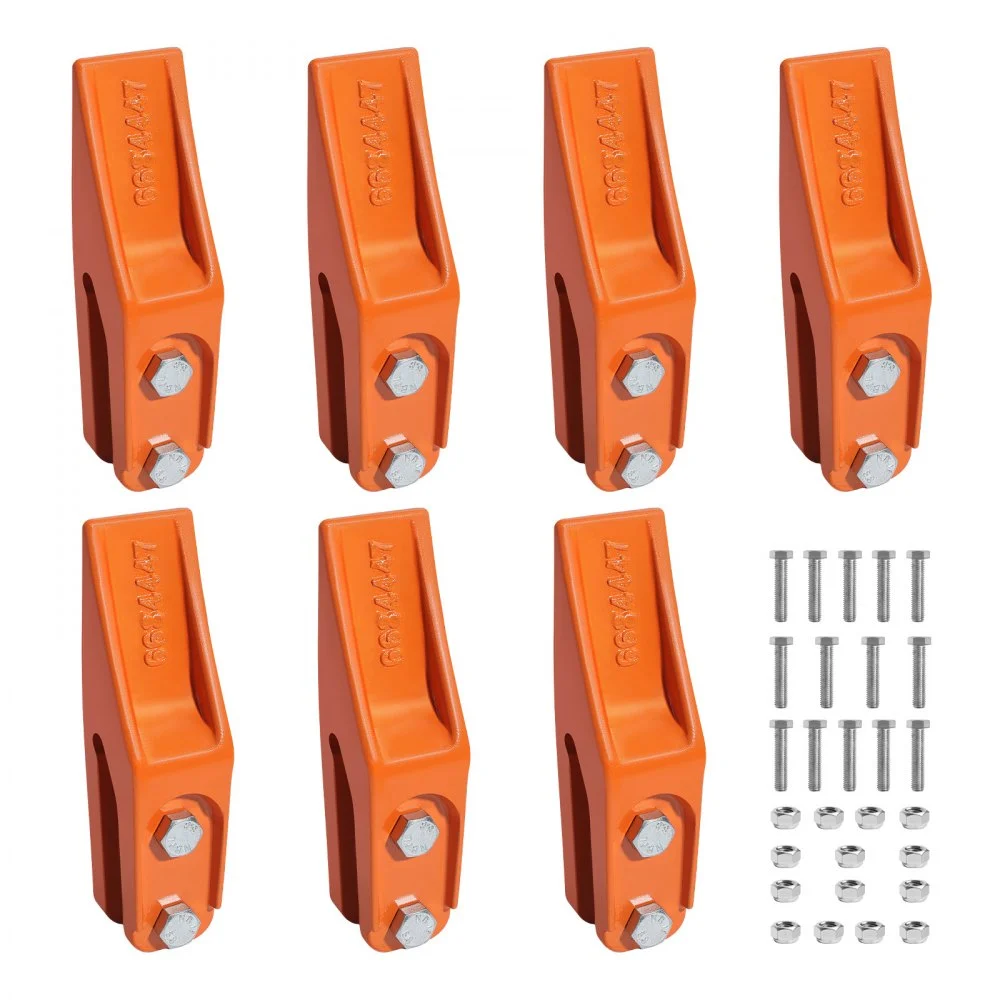 VEVOR Excavator Bucket Teeth with Pins, 7 Pack 684447 Bucket Tooth Set Fits 5/8-in Buckets Edge, Heavy Duty 7.34 in Bolt on Digging Buckets Teeth Replacement for Skid Steer & Mini Excavator