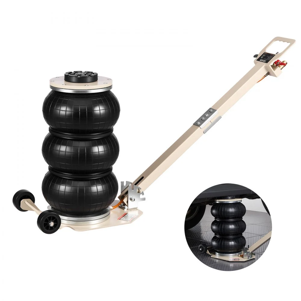 VEVOR Air Jack, 3 Ton/6613 lbs Triple Bag Air Jack, Airbag with Six Steel Pipes, Lift Up to 17.7 inch/450 mm, 1-6 s Fast Lifting Pneumatic with Adjustable Long Handle for Car, SUV, Pickup Truck Repair