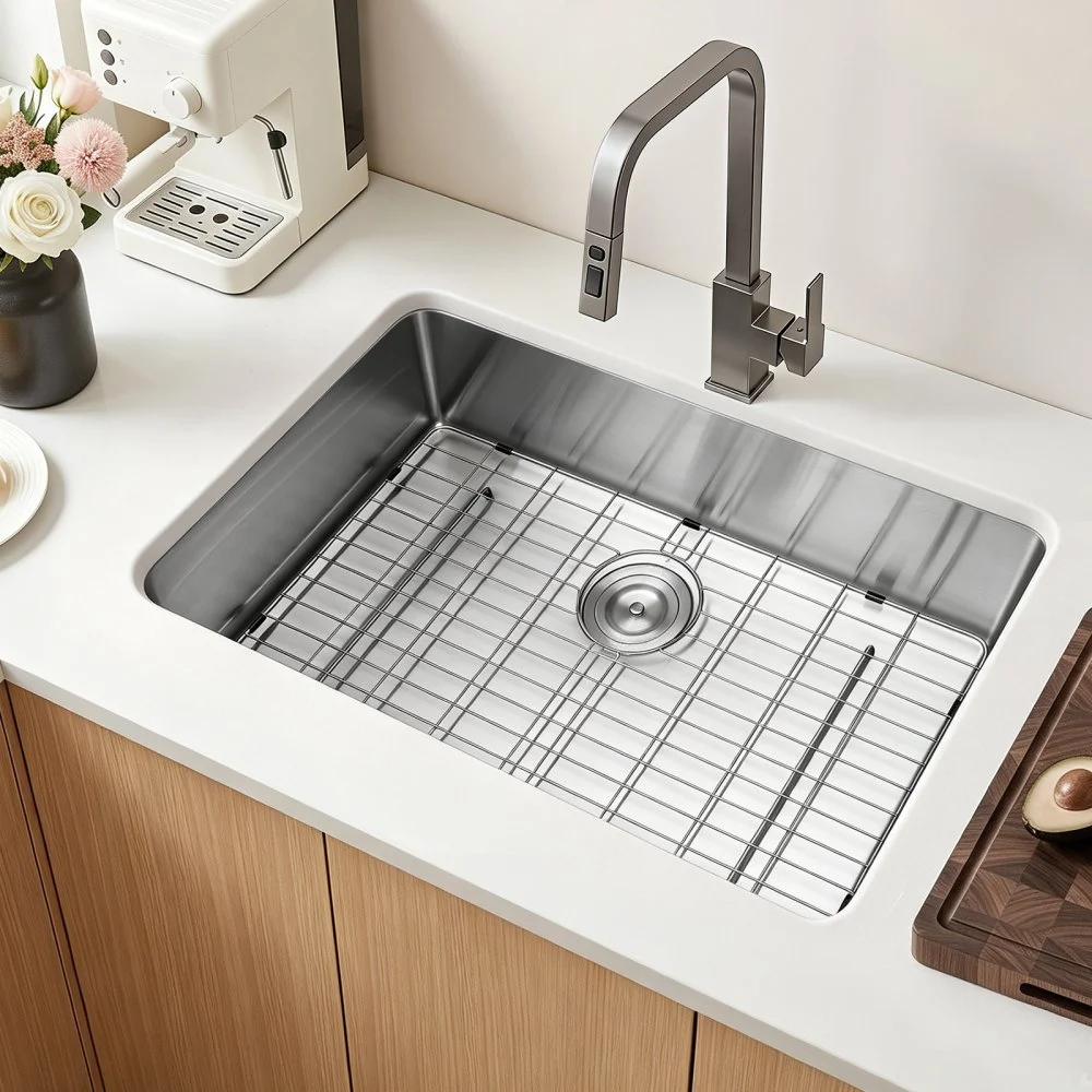 VEVOR 30-inch Kitchen Undermount Single Bowl Sinks, Stainless Steel Drop-In Farmhouse Basin with Accessories, Household Dishwasher Sinks for RV, Prep Kitchen, Laundry Room, Bar