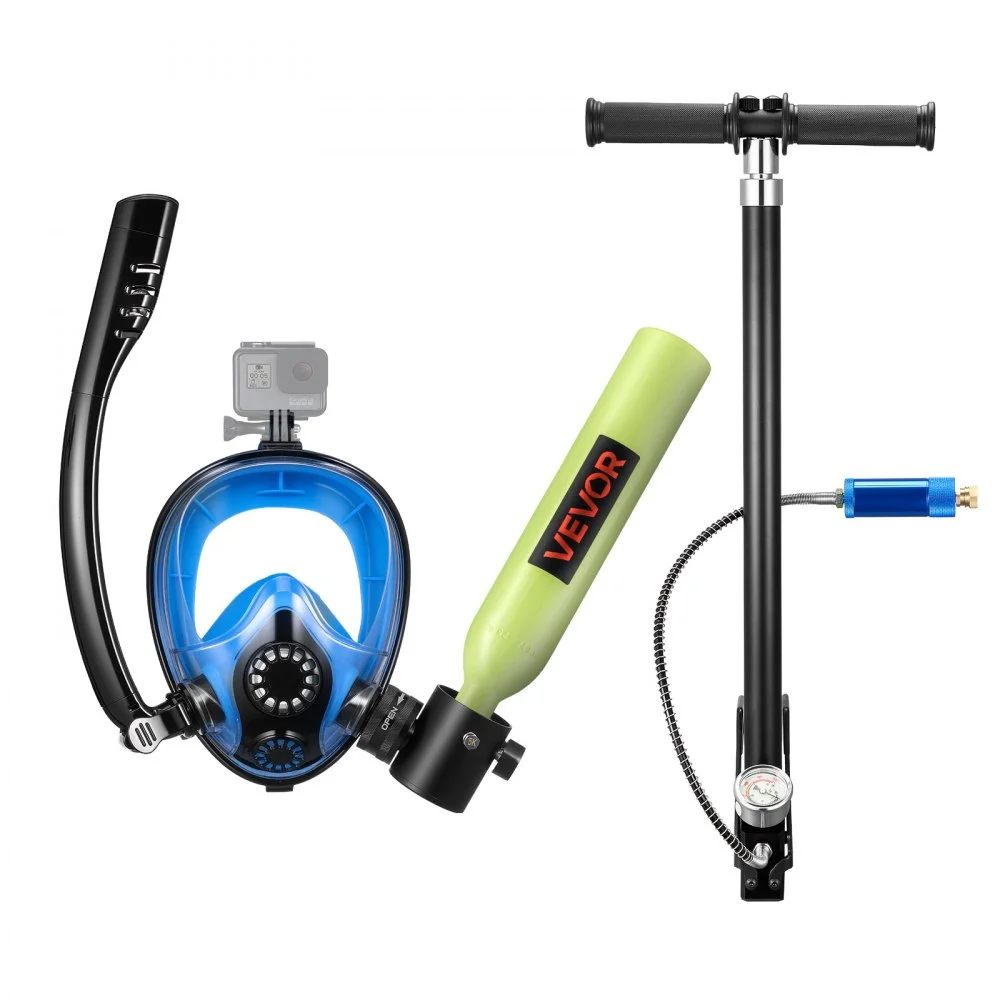 Summer Sale
VEVOR Mini Scuba Tank with Sub-Mask, 0.5L Portable Diving Tank for Underwater Breathing, Reusable Lung Diving Cylinder up to 10 Minutes Dive Time, Emergency Rescue Pony Bottle with Pump for Snorkeling