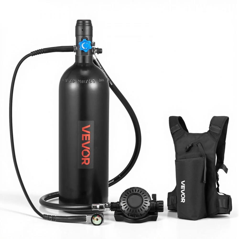 Summer Sale
VEVOR Mini Scuba Tank, 1.9L Portable Small Diving Tank for Underwater Breathing, Reusable Lung Diving Cylinder up to 35 Minutes Dive Time, Emergency Rescue Pony Bottle with Backpack for Snorkeling