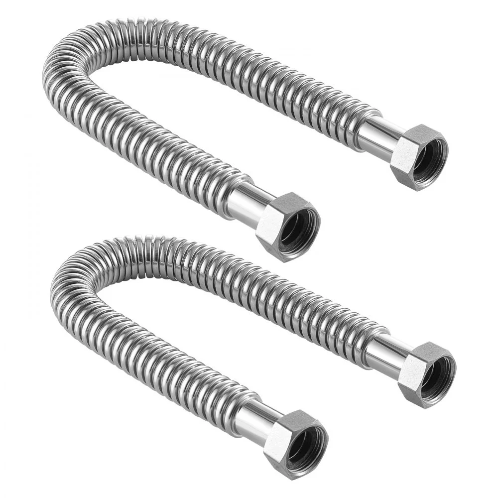 VEVOR Water Heater Kit, 24 Inch Length Water Heater Flex Connector, Waters Heaters Installation Kit with 1" FIP x 1" FIP Inlet & Outlet Connection for Bathroom, Kitchen, Laundry Room, Boiler Room