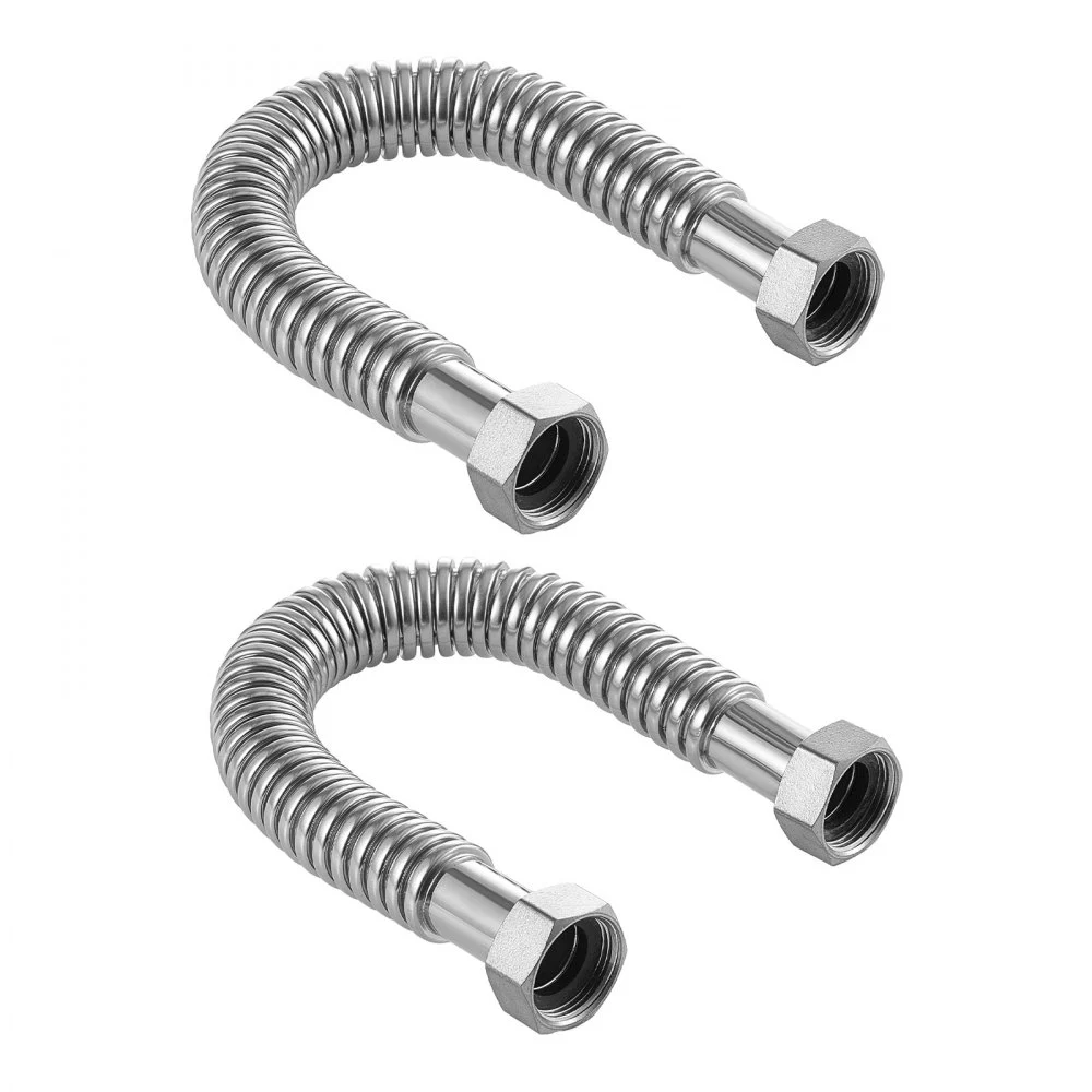 VEVOR Water Heater Kit, 18 Inch Length Water Heater Flex Connector, Waters Heaters Installation Kit with 1" FIP x 1" FIP Inlet & Outlet Connection for Bathroom, Kitchen, Laundry Room, Boiler Room