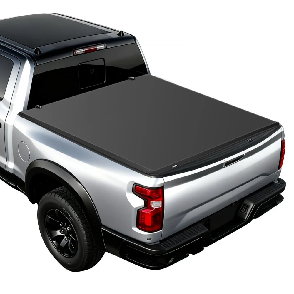 VEVOR Soft Tri-Fold Truck Bed Tonneau Cover, Compatible with 2009-2026 Dodge Ram 1500 (Incl. Classic & New) 5.7 ft (67.4 in) Bed, Fleetside Without Rambox, Split Tailgate, and Track System, Waterproof