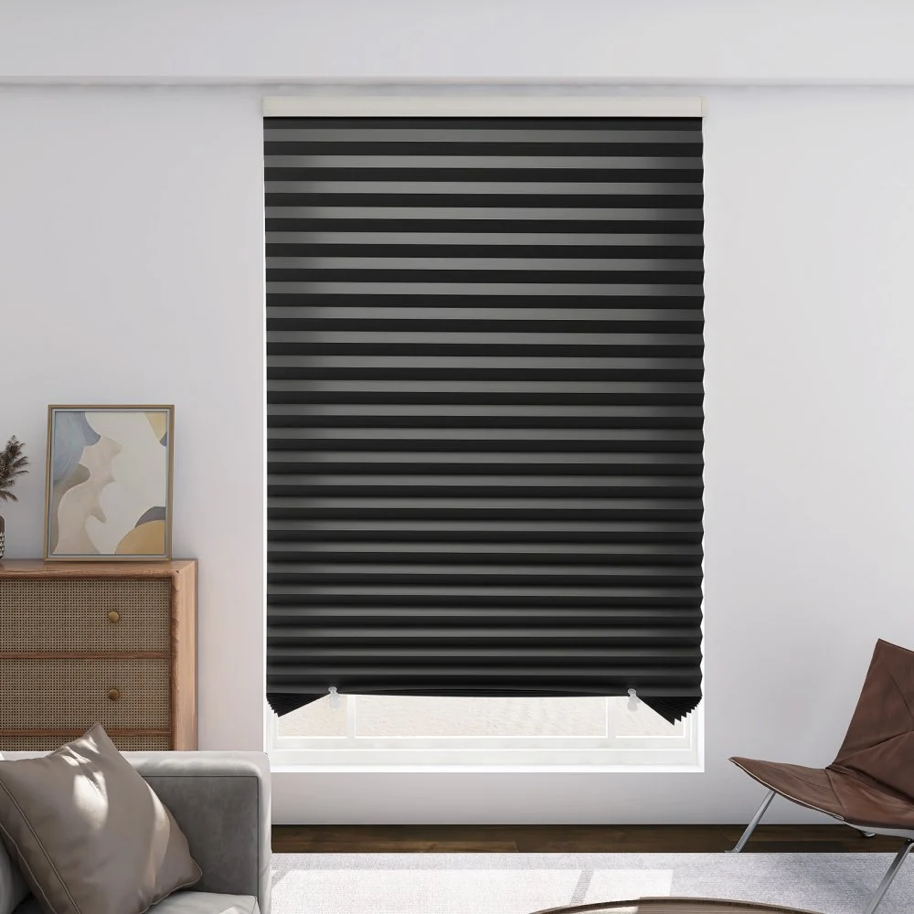 VEVOR Paper Blinds, 6 Pack, 36 in x 72 in, Temporary Blackout Pleated Paper Shades, No Tools No Drilling, Pleated Blinds with Adhesive, Easy to Cut and install, for Indoor Windows, Kitchen, Bedroom