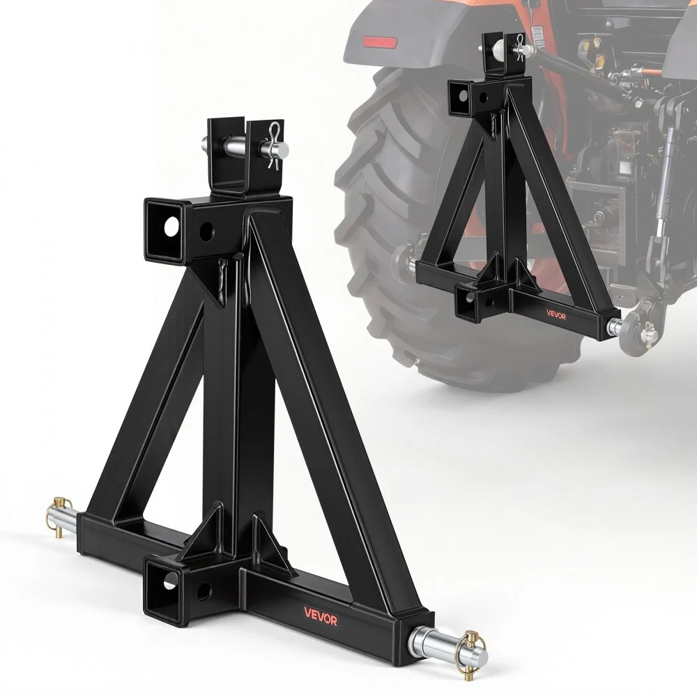 VEVOR 3 Point Trailer Hitch with 2" Receiver, 3 Pt Quick Hitch Attachment, Tractor Tow Drawbar Adapter, Compatible with Category 1, Kubota, Mahindra, Ford, Yanmar, John Deere, Massey Ferguson, Tractor