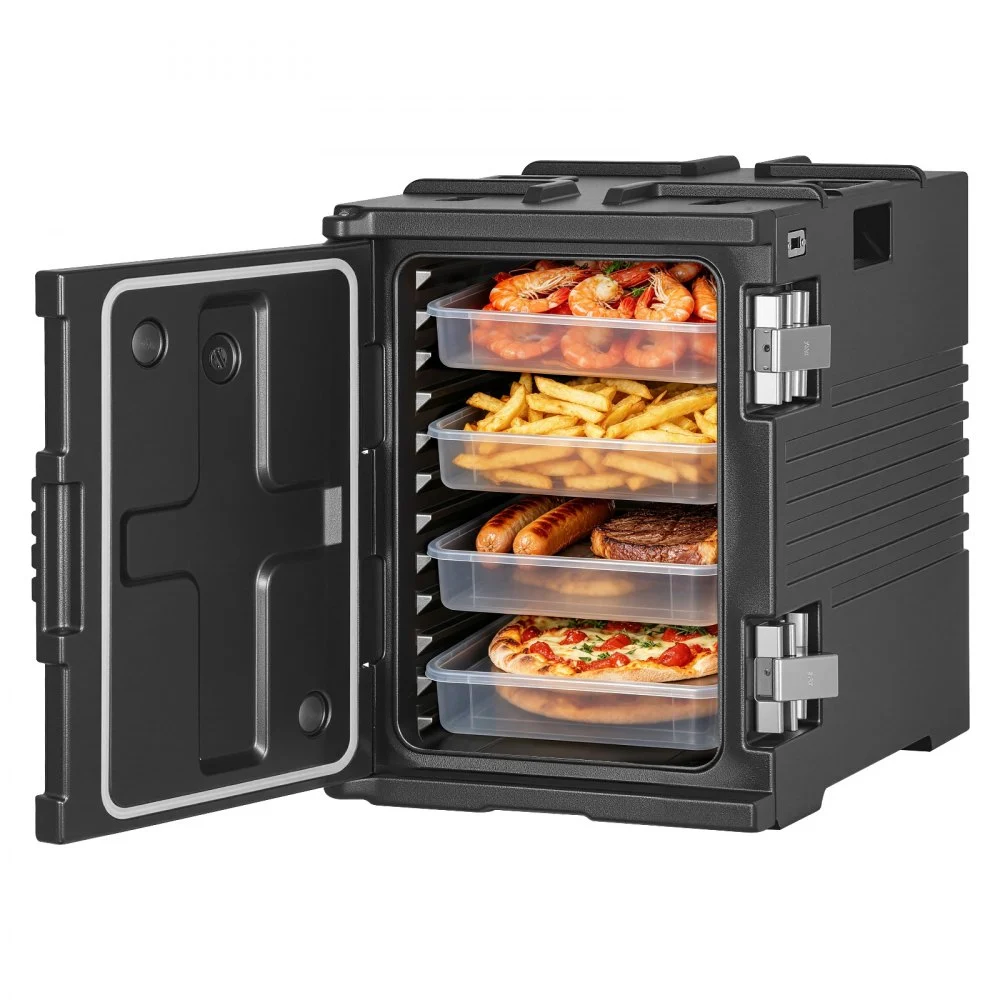 Summer Sale
VEVOR Insulated Food Pan Carrier, 95 Qt Non-Electrical Food Warmer, with Wheel & 304 Stainless Steel Latch, LLDPE Stackable Hot Box, for Various Pan Sizes(NOT Included), Fit Catering BBQ Event(Black)