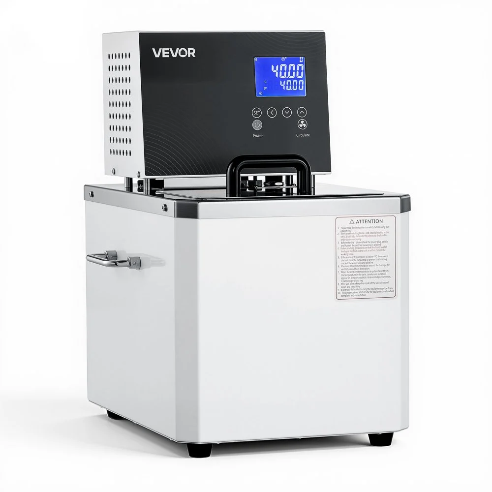 VEVOR Laboratory High-Temperature Circulating Oil Bath, Up to 300℃/572℉, 10 L Lab Constant Temperature Heating Tank, 0.1℃ High Precision, Internal and External Dual Circulation, for Laboratory