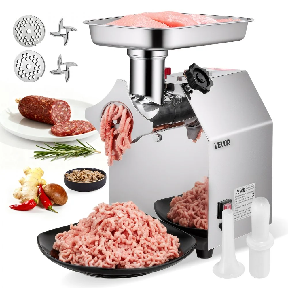 Summer Sale
VEVOR Commercial Electric Meat Grinder, 7 lbs/min Capacity, #12 Industrial Meat Mincer with 2 Stainless Steel Blades, 2 Grinding Plates, 850W Heavy-Duty Sausage Maker Stuffer, for Kitchen, Restaurant