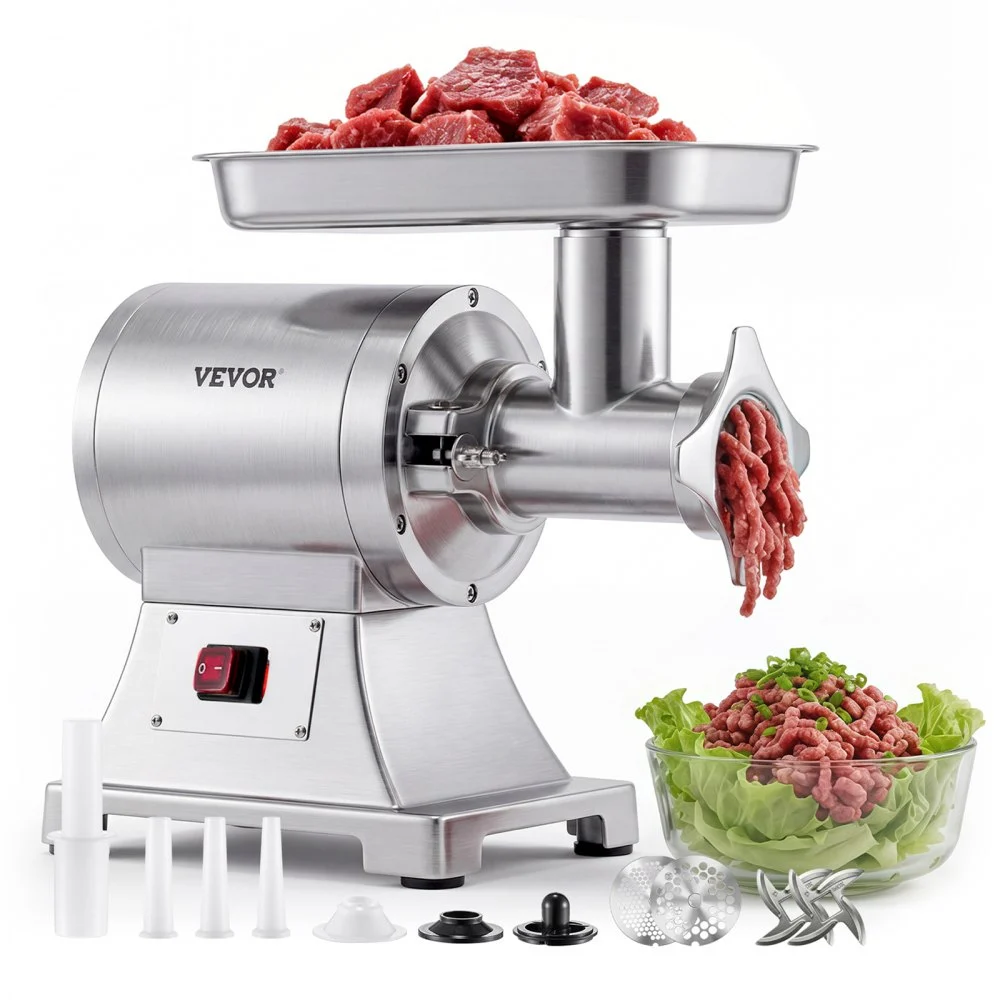 Summer Sale
VEVOR Commercial Meat Grinder, 9.2 Lbs/Min Capacity, #12 Electric Meat Mincer with 2 Plates, 3 Sausage Stuffing Tubes & Kibbe Kit, 750W/1HP Sausage Maker for Home Kitchens & Restaurants, ETL Listed
