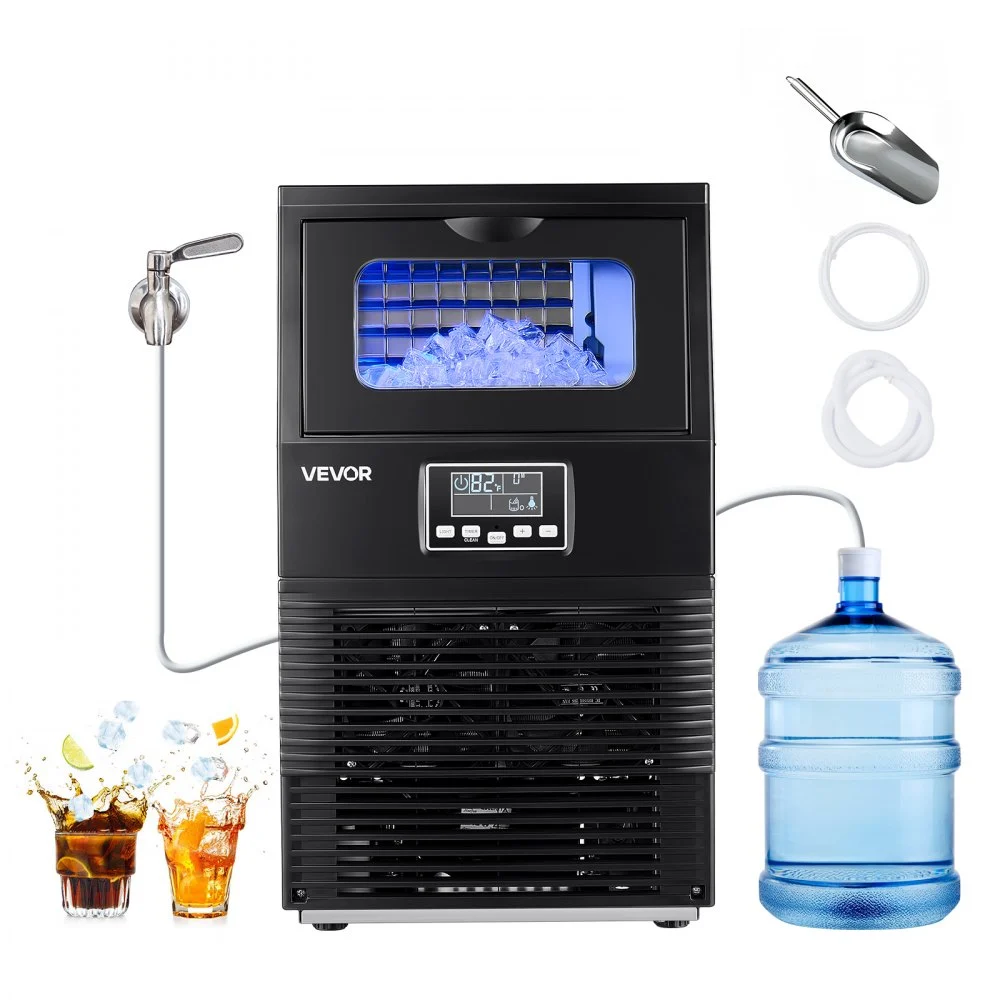 Summer Sale
VEVOR Commercial Ice Maker Machine, 90 lbs/24h with 12Lbs Storage, 32 Cubes per Cycle, Stainless Steel Freestanding & Countertop Ice Maker with LED Display & Self-Cleaning, for Home Bar Restaurant