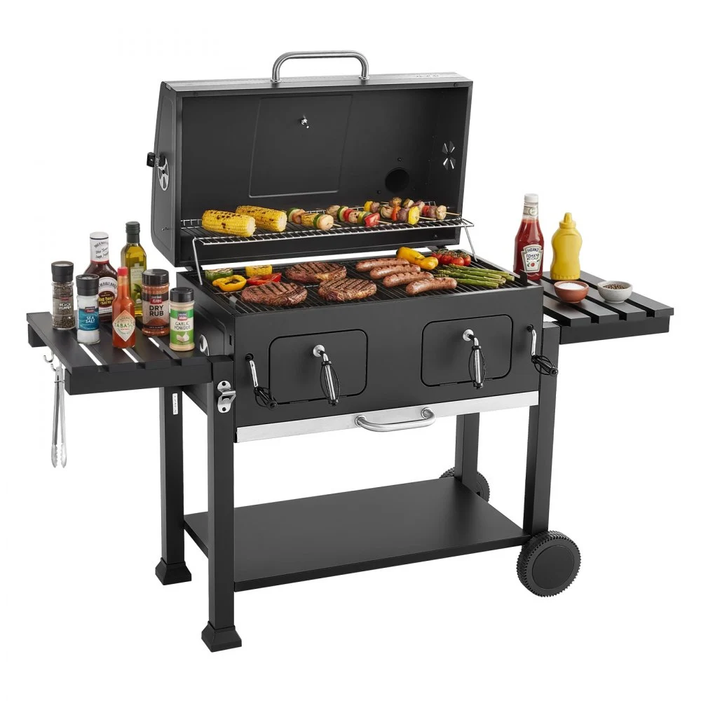 Summer Sale
VEVOR Charcoal Grill, 780 sq.in. Extra-Large Charcoal Barbecue Grill with 2 Liftable Charcoal Trays & Folding Side Tables, High-Temp Powder-Coated Steel BBQ Cooking Grills for Patio Backyard Parties