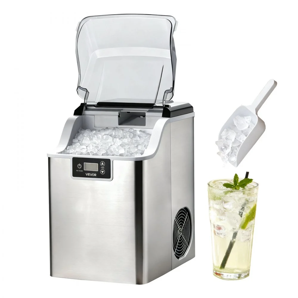 Summer Sale
VEVOR Countertop Ice Maker, 44 lbs per Day, Self-Cleaning Portable Machine with Scoop, 4 lbs Ice-Storage Basket, Nugget Ice-Making Machine with Chewable Ices for Home, Kitchen, Office, Bar & Party