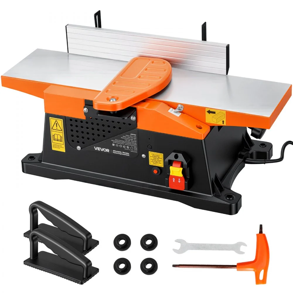 Summer Sale
VEVOR Spiral Benchtop Jointer, 6 in, 2 HP 12000 RPM Bench Top Wood Jointer, with 12-Blade Spiral Cutterhead, Up to 1/8 in Depth, Adjustable Fence, 6 x 23 in Cast Aluminum Table, for Woodworking DIY
