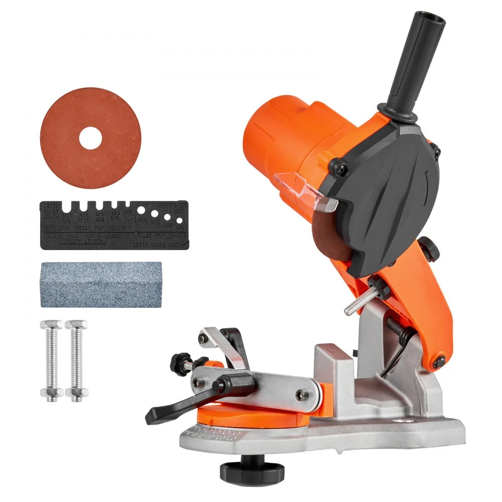 VEVOR Electric Chainsaw Sharpener, 85W Bench Saw Chain Sharpener 5000RPM, Professional Chainsaw Sharpening Tool with 2 Grinding Wheels & LED Light for Woodworking, Logging, Gardening