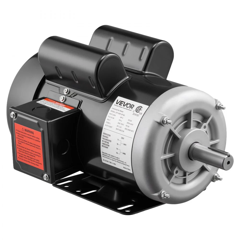 Summer Sale
VEVOR 5 HP Electric Motor, 3450RPM Air Compressor Motor, CW/CCW Rotation, 0.875 inch Shaft Diameter, 2.25inch Shaft Length, 10.14N.m Torque, Single-Phase, 230V, TEFC Cooling