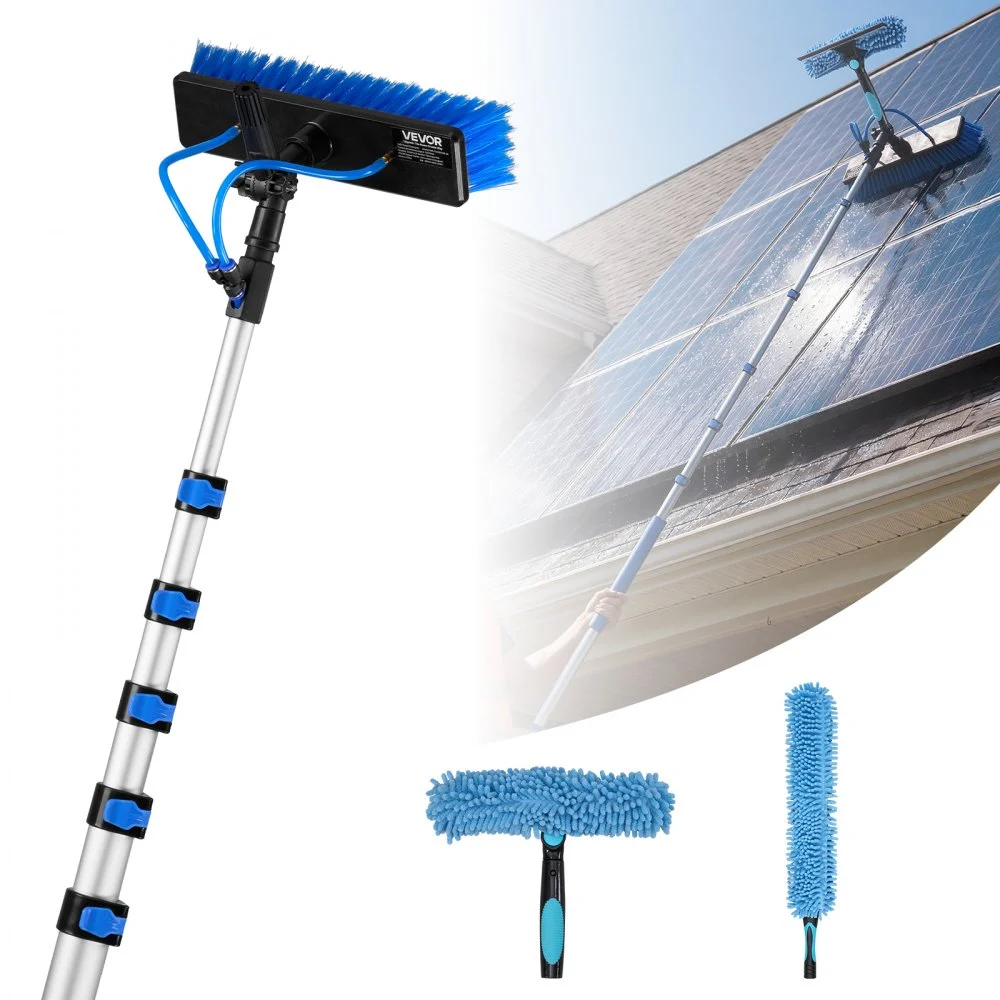 Summer Sale

        
               VEVOR Solar Panel Cleaning Kit, 39 ft, Water Fed Pole Kit with Cleaning Brush, Soap Dispenser, Extendable Aluminum Telescopic Pole, 180° Rotatable Brush Head, for Roof Mounted Solar Panels, Windows